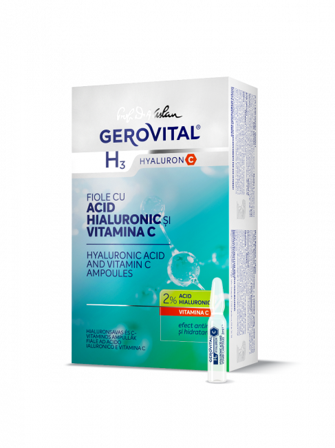 Hyaluronic Acid and Vitamin C Ampoules | Gerovital Hyaluron C